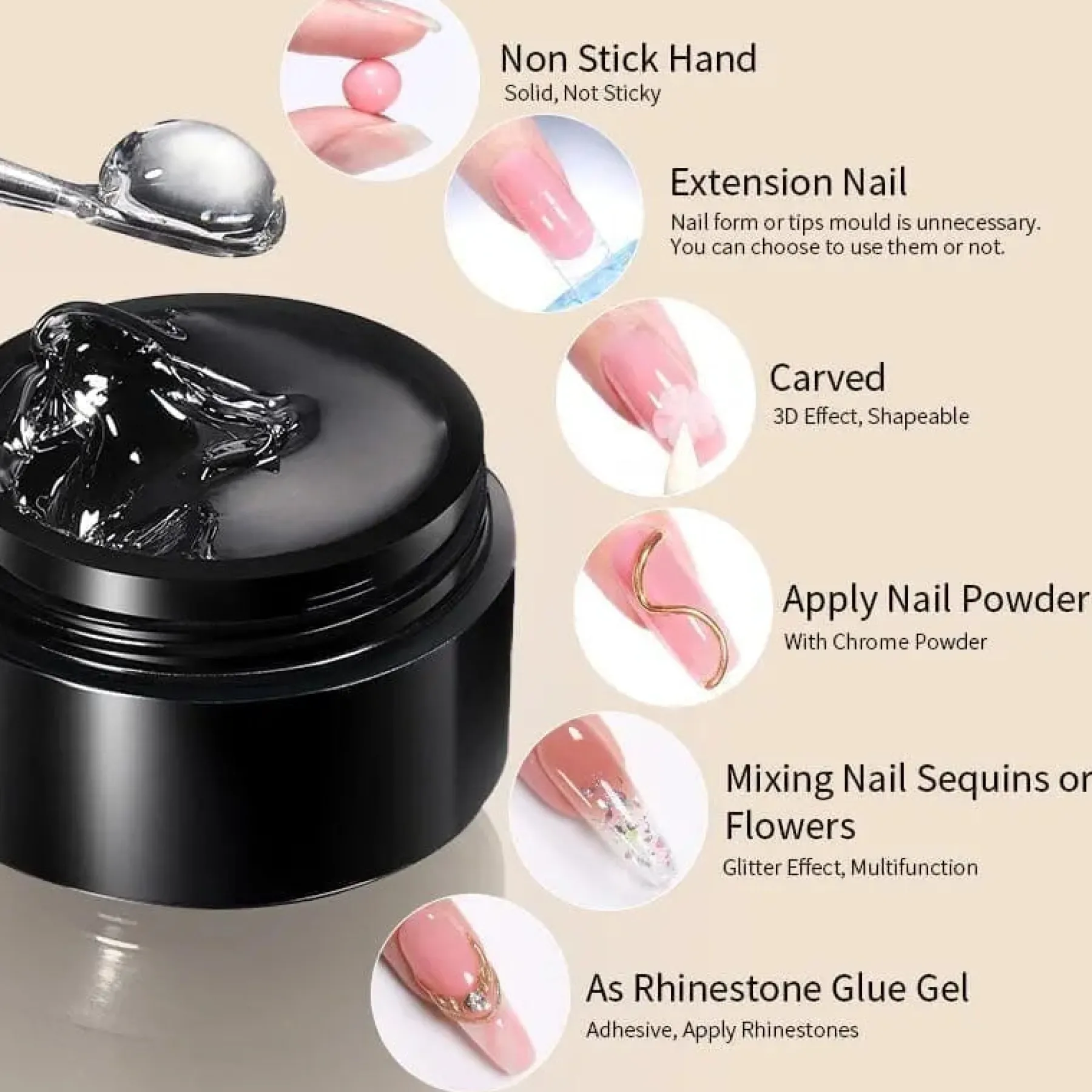 Discount Pure Color & Glitter Non Stick Hand Extension Gel NEG25 4. Builder Gels|Veganer Nagellack
