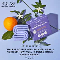 Best Purple Toning Solid Shampoo Bar with Biotin Reisegröße|Shampoo