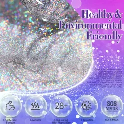 New Rainbow Holographic Cat Magnetic Gel MY110 Veganer Nagellack|Cat Eye Gellack