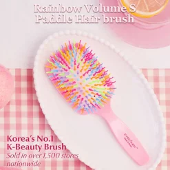 Hot Rainbow Volume S Paddle Brush Melon Green Hair Growth|Korean Haarpflege
