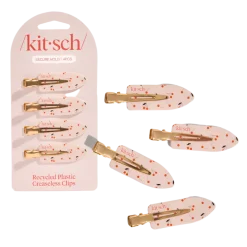 Hot Recycled Plastic Creaseless Clips 4pc Set Cherry Print Haarspangen & -Clips|Haarprobleem