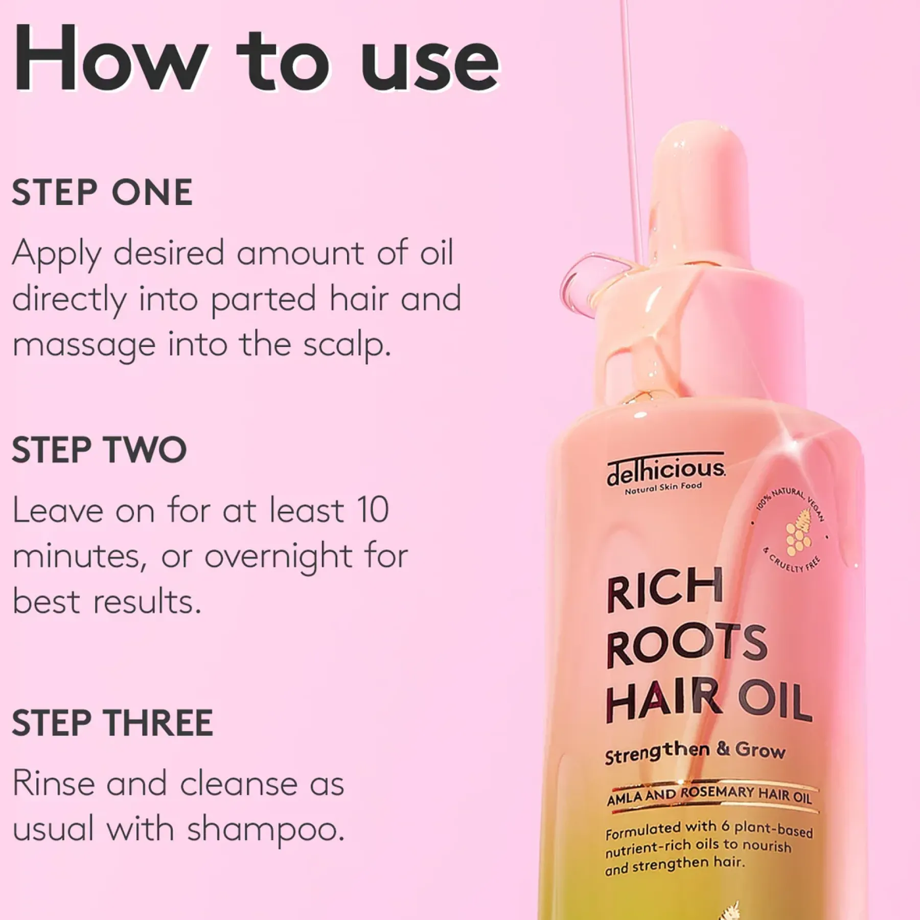 Discount Rich Roots Hair & Scalp Oil Amla & Rosemary Hair Growth|11 Schritte Haarpflege Routine