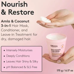 Sale Rich Roots 3-in-1 Nourishing Hair Mask Amla & Coconut Hair Growth|11 Schritte Haarpflege Routine