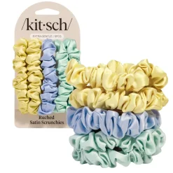 Sale Ruched Satin Scrunchies 5pc Set Multi Color Haarpflege-Routinen & Sets|Haargummis