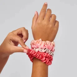 Hot Ruched Satin Scrunchies 5pc Set Assorted Cherry Blossom Haarpflege-Routinen & Sets|Haarprobleem