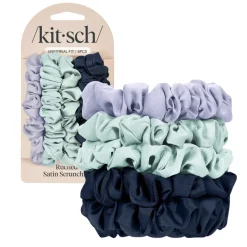 Ruched Satin Scrunchies 5pc Set Garden Bouquet Haarpflege-Routinen & Sets|Haargummis