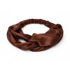 Hot Satin Headband With Twist Brown Curly & Coily Accessories