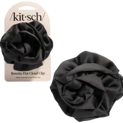 Clearance Satin Rosette Flat Cloud Clip Black Haarspangen & -Clips