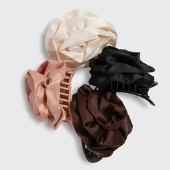 Discount Satin Rosette Flat Cloud Clip Cream Haarspangen & -Clips