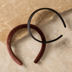 Discount Satin & Velvet Headbands Black/Cocoa Stirnbänder