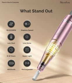 Discount SC300F Clip-On Rechargeable Nail Drill 30.000RPM Pink 1. Nagels Voorbereiden|1. Nagels Voorbereiden