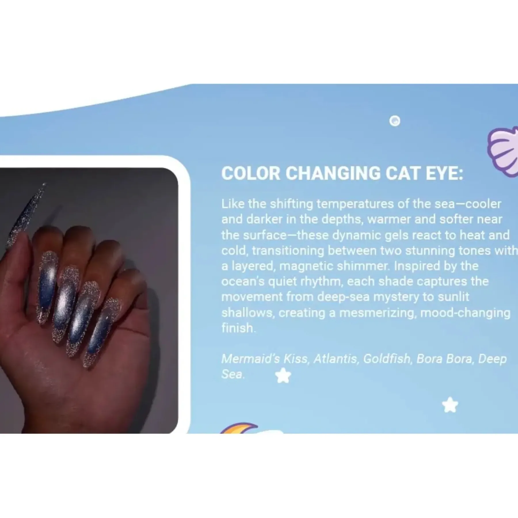 Clearance Sea x Sky Magnetic Cat Eye Gel Polish Goldfish Veganer Nagellack|Cat Eye Gellack