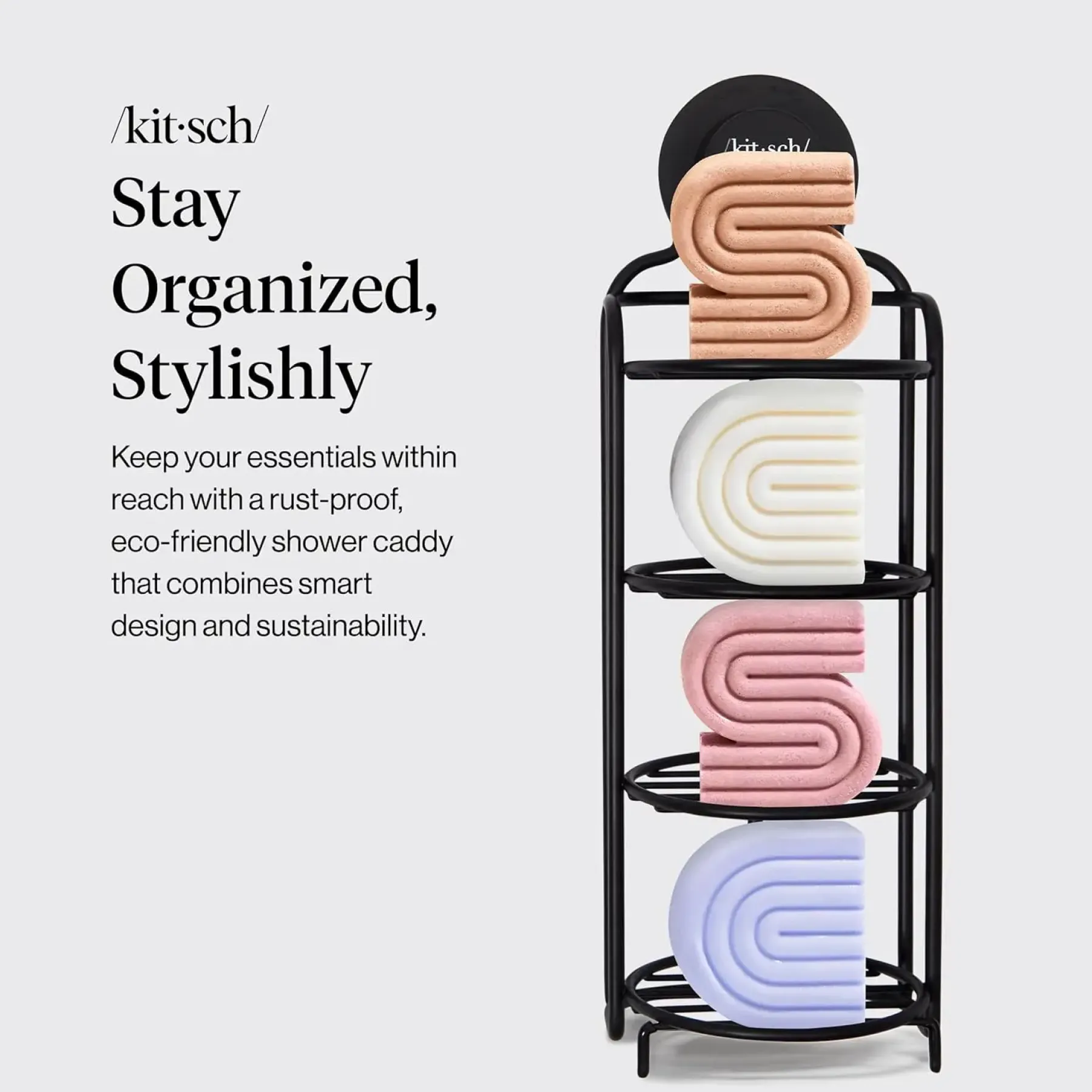 Discount Self Draining Shower Caddy Black Shampoo