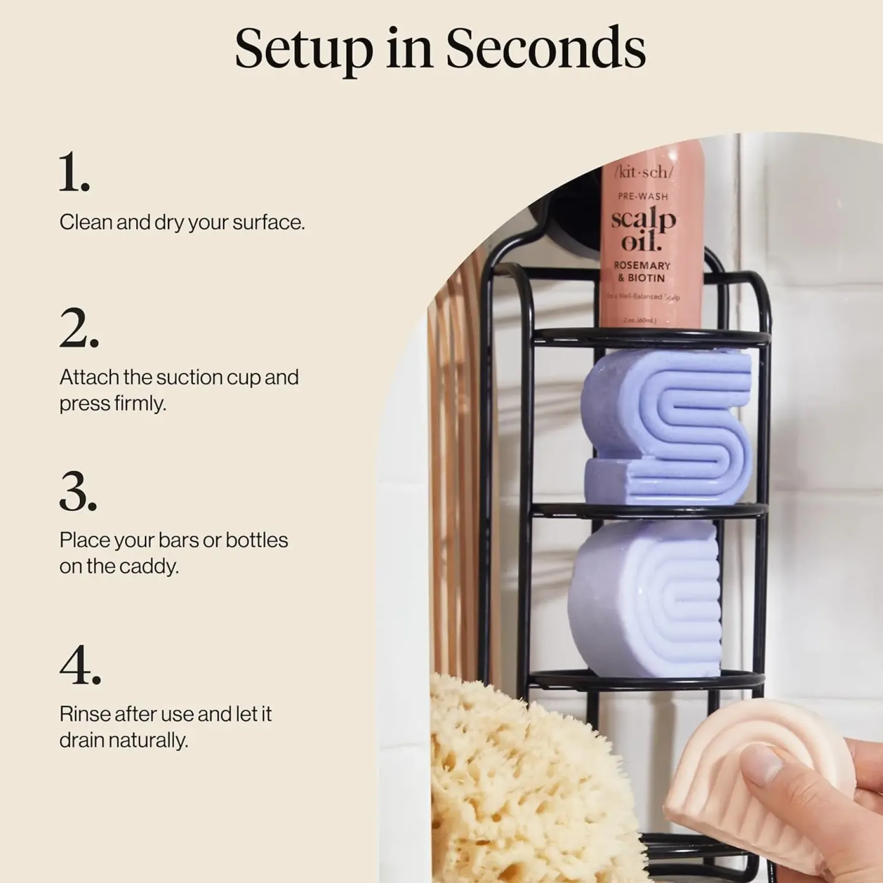 Discount Self Draining Shower Caddy Black Shampoo