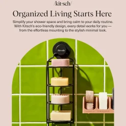 Discount Self Draining Shower Caddy Black Shampoo