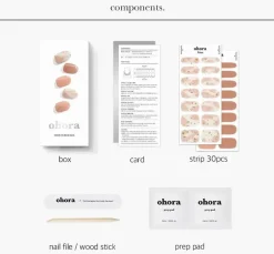 Online Semi Cured Gel Nail Strips N Almond Blossom 3. Nail Wraps|Korean Nails