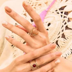 Online Semi Cured Gel Nail Strips N Almond Blossom 3. Nail Wraps|Korean Nails