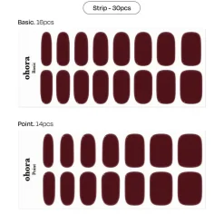 Hot Semi Cured Gel Nail Strips N Classic Burgundy 3. Nail Wraps|Korean Nails