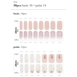 New Semi Cured Gel Nail Strips N Perle De Coco 3. Nail Wraps|Korean Nails