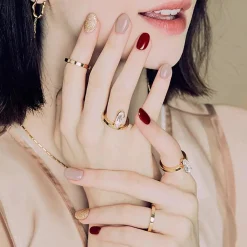 Online Semi Cured Gel Nail Strips N Rosewood 3. Nail Wraps|Korean Nails