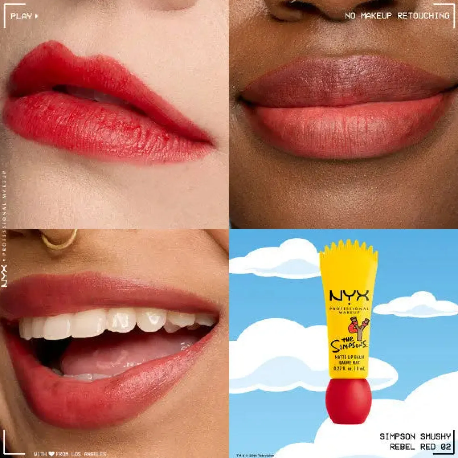 Clearance Simpson Smushy Blurred Finish Matte Lip Balm Bart Rebel Red Vegan Pflege|Lippenbalsam