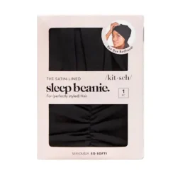 Best Sleep Beanie With Satin Lining Black Vegane Haarpflege|Healthy Hair Methode