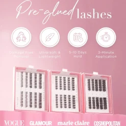 Clearance Soft Definition Single Length Pre-glued Lashes 12 mm Medium Künstliche Wimpern