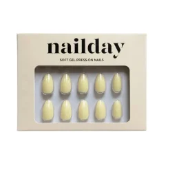 Clearance Soft Gel Press-On Nails Butter Yellow Künstliche Nägel|Veganer Nagellack