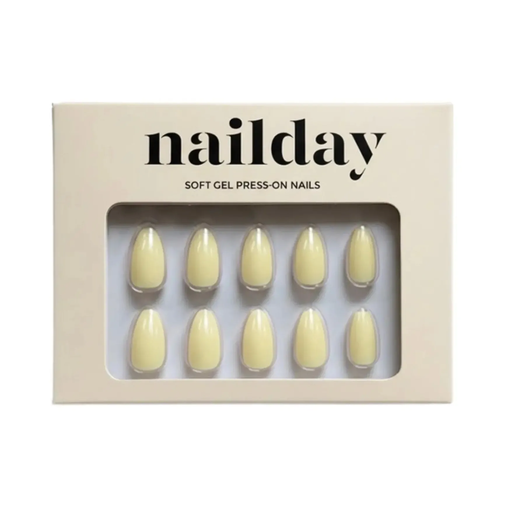 Clearance Soft Gel Press-On Nails Butter Yellow Künstliche Nägel|Veganer Nagellack