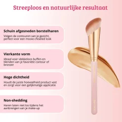 Best Soft Pink & Gold Angled Contour & Bronzer Brush Konturieren|Kontur Pinsel
