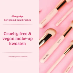 Best Soft Pink & Gold Angled Contour & Bronzer Brush Konturieren|Kontur Pinsel