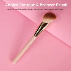 Best Soft Pink & Gold Angled Contour & Bronzer Brush Konturieren|Kontur Pinsel