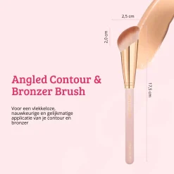 Best Soft Pink & Gold Angled Contour & Bronzer Brush Konturieren|Kontur Pinsel