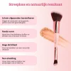 New Soft Pink & Gold Bronzer & Blush Blending Brush Tön Mehr|Rouge Pinsel
