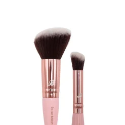 New Soft Pink & Gold Bronzer & Blush Blending Brush Tön Mehr|Rouge Pinsel