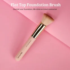 New Soft Pink & Gold Flat Top Buffing Brush Foundation|Tön Mehr