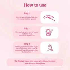 New Soft Pink & Gold Lash and Brow Brush Tön Mehr