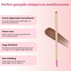 New Soft Pink & Gold Lash and Brow Brush Tön Mehr