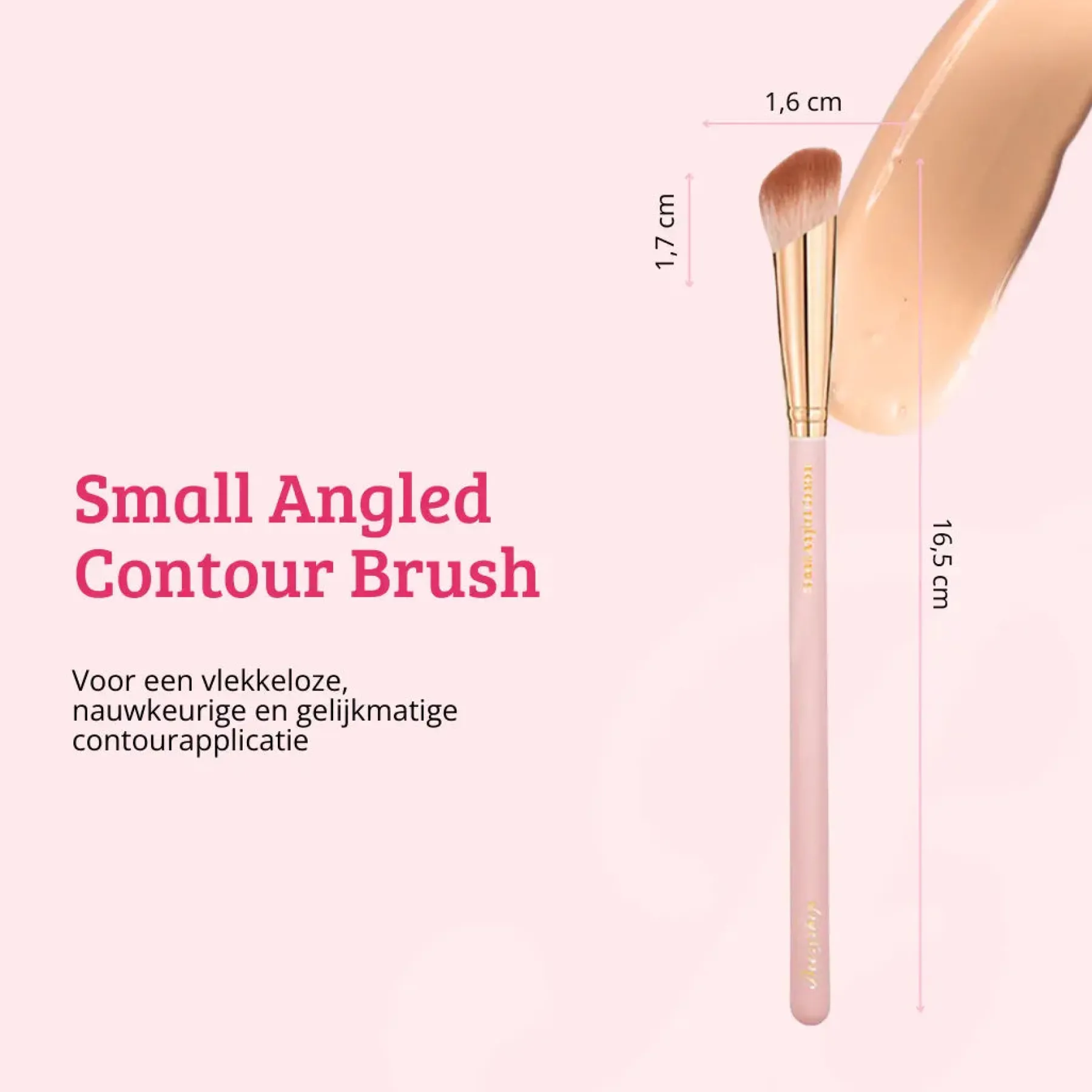 Online Soft Pink & Gold Small Angled Contour Brush Konturieren|Kontur Pinsel