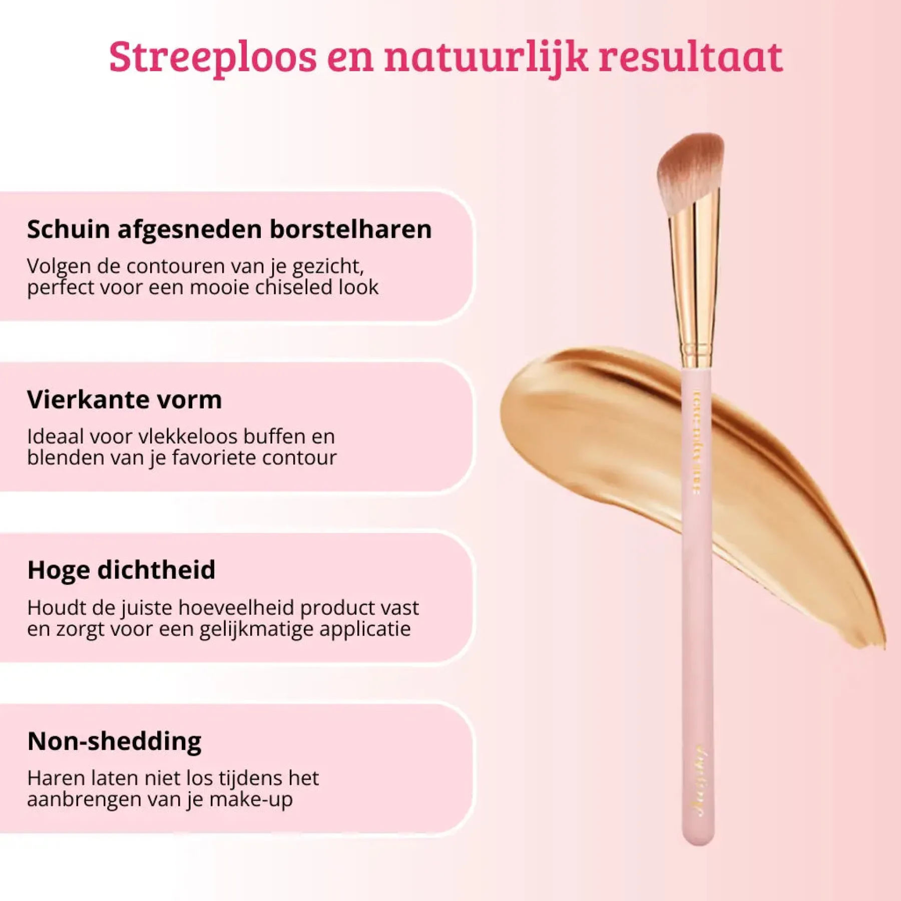 Online Soft Pink & Gold Small Angled Contour Brush Konturieren|Kontur Pinsel