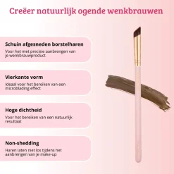 New Soft Pink & Gold Square Angled Brow Brush Tön Mehr