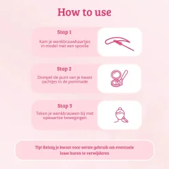 New Soft Pink & Gold Square Angled Brow Brush Tön Mehr