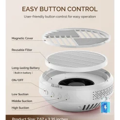 New SProR Cordless & Rechargeable Nail Dust Collector White Nagel Afzuigers