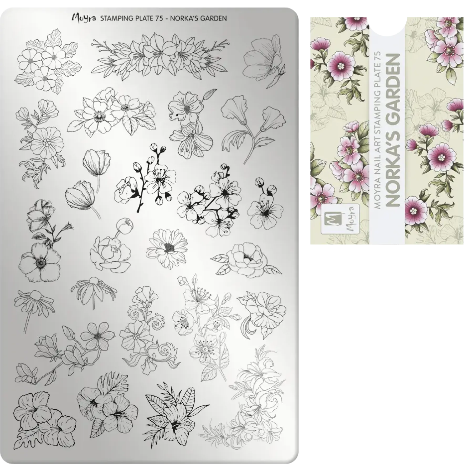 Stamping Plate 75 Norka's Garden Nagelkunst