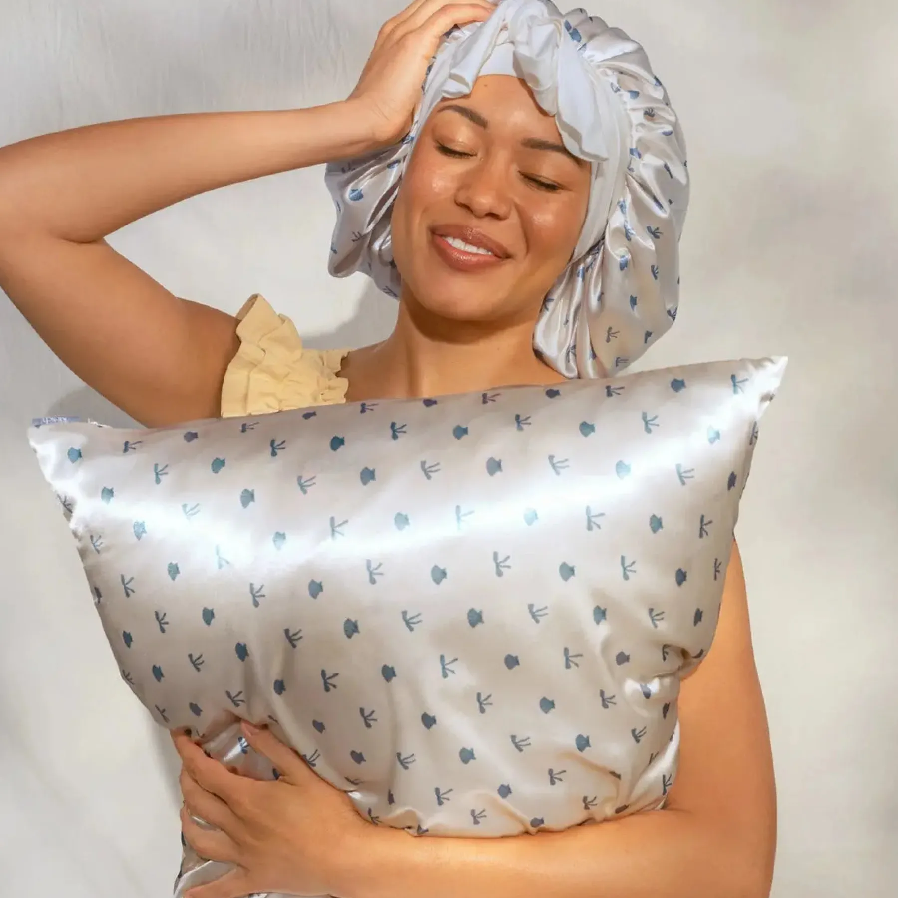 Discount Standard Satin Pillowcase Pearlized Cream & Coastal Blue Kopfkissenbezüge|Hair Growth
