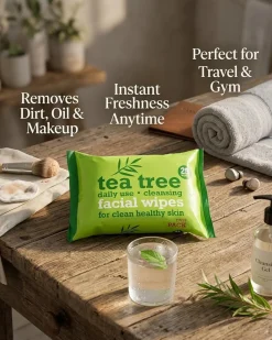 Best Tea Tree Facial Wipes Twin Pack Vegan Pflege|Reinigungsmittel