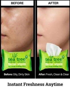 Best Tea Tree Facial Wipes Twin Pack Vegan Pflege|Reinigungsmittel