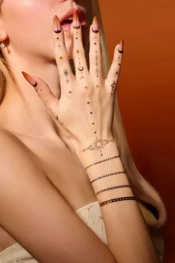 Online Temporary Tattoo Set Boho Baby Face Jewels