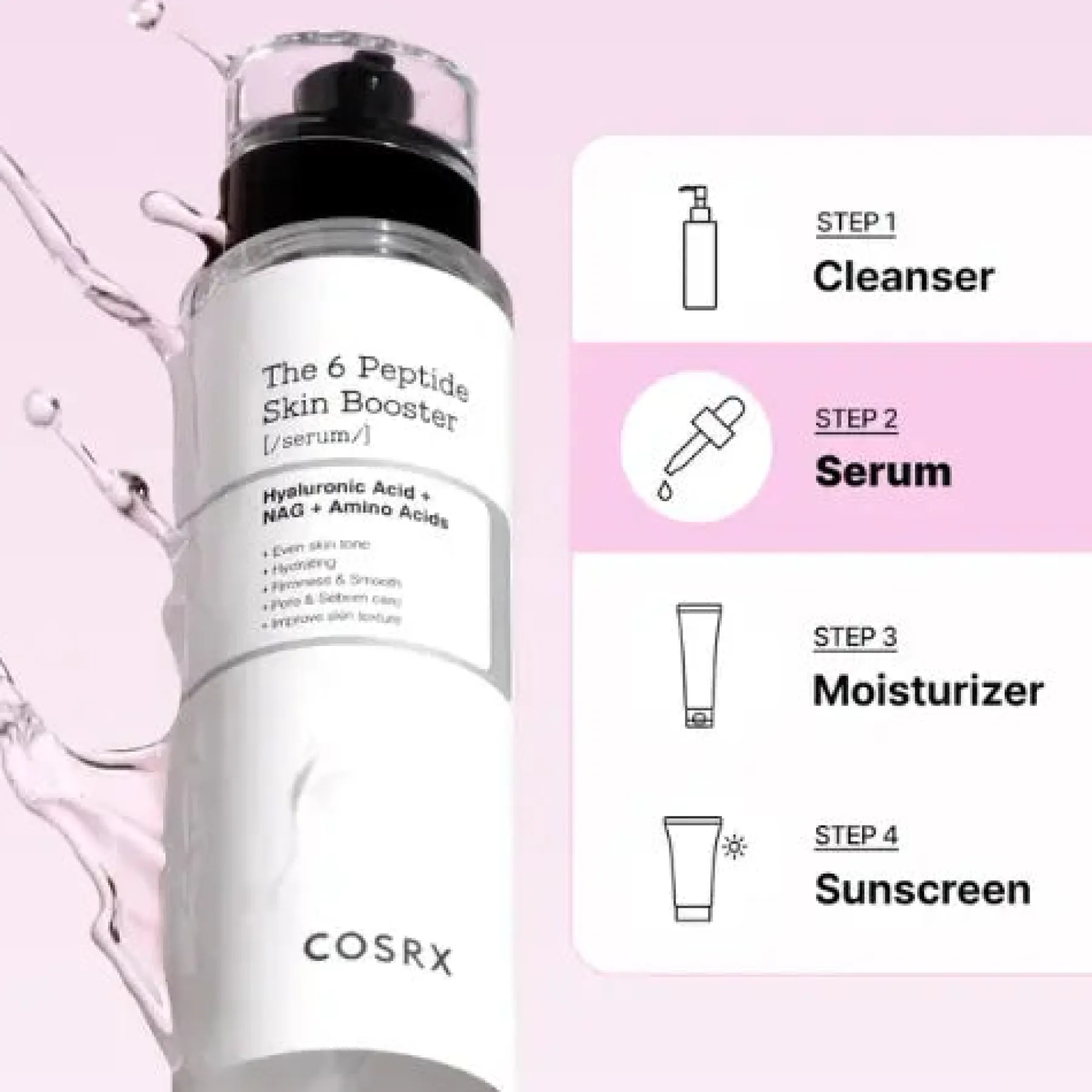New The 6 Peptide Skin Booster Serum Hauptzutat|Feuchtigkeitsspendendes Serum