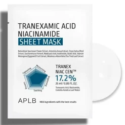 Tranexamic Acid Niacinamide Sheet Mask Hauptzutat|Vegan Pflege